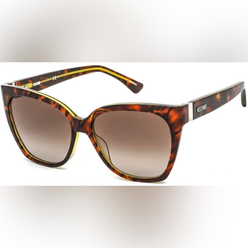 Moschino Havana Oversize Square Cat-Eye Sunglasses - MOS066S 0HJV HA Women's